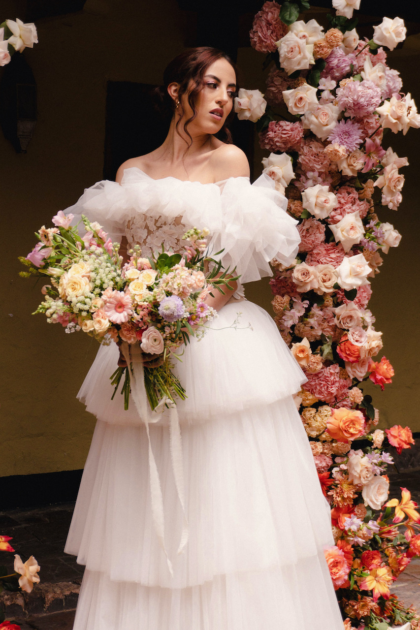 Luxury wedding editorial design with candles