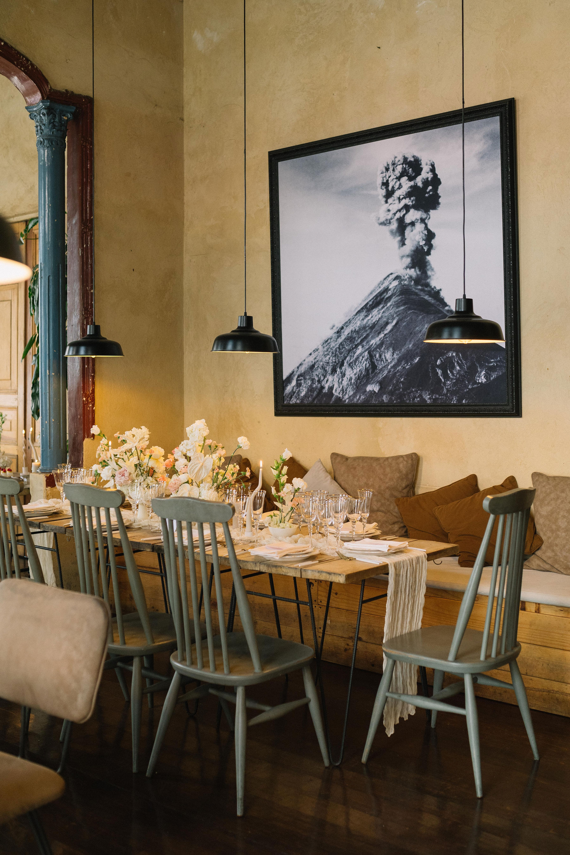 Editorial nude wedding table setting