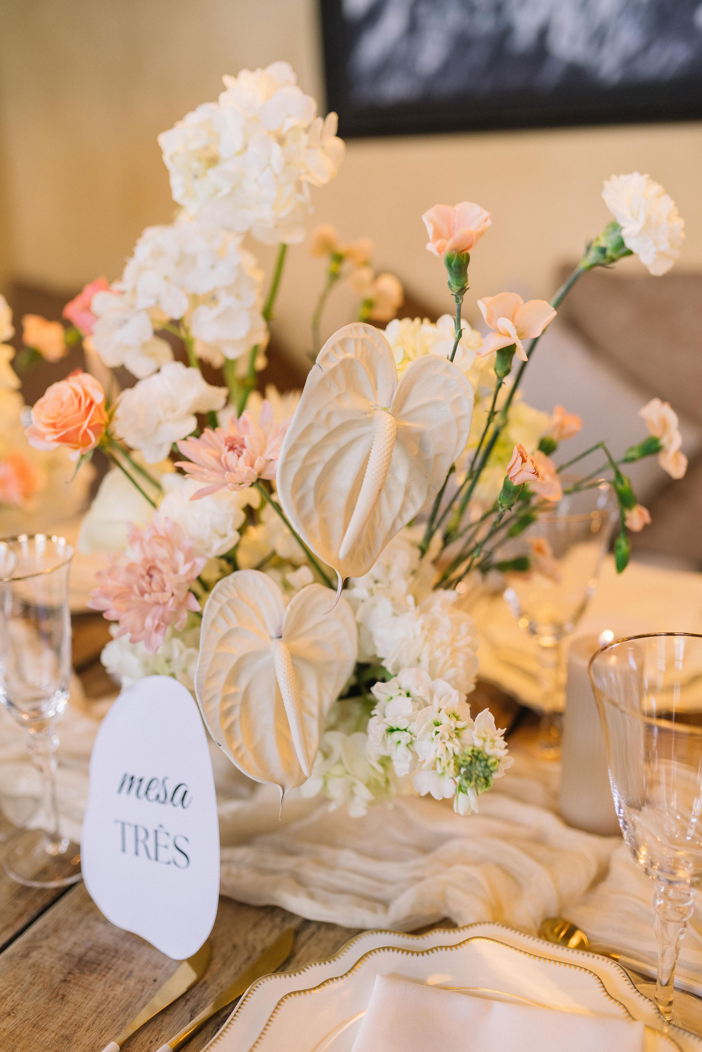 Luxury wedding ambience in nude design